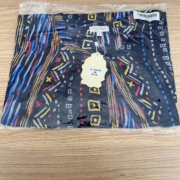 🆕Velzera Navy Geometric Sleeveless Shift Dress M🆕 - Picture 6 of 6